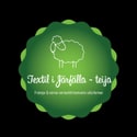 teija - Textil i Järfälla – förening för textilt hantverk Logotyp för teija - Textil i Järfälla med ett grönt får